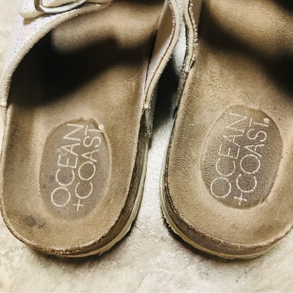 Ocean + Coast silver slip on sandals size 1 - Picture 2 of 7